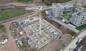 Baugebiet Mattheiser Wald in Trier - Luftbild Zenz Massivhaus Baustelle 